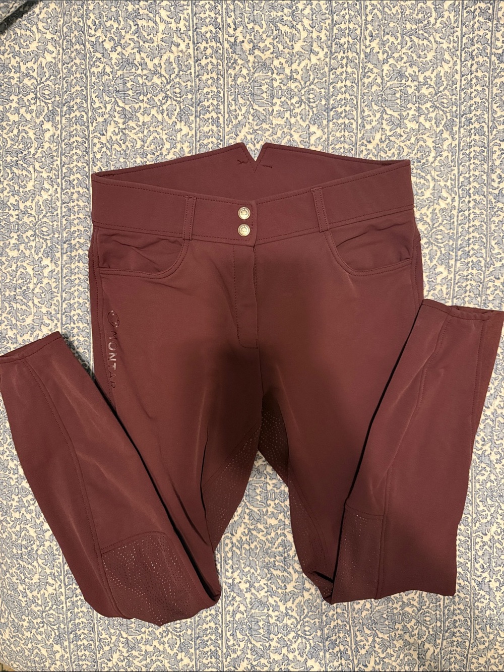 Montar Yati High Waist Full Seat Breeches in Deep Burgundy